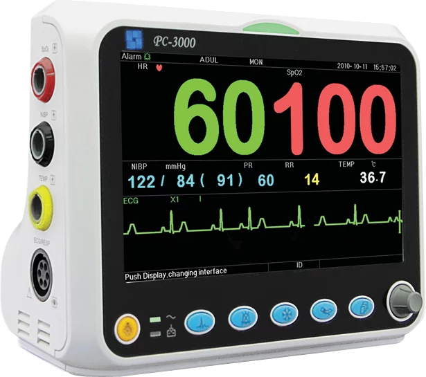 Monitor de paciente multiparamétrico GIMA PC-3000 (TA, SpO2, Temp., Resp, ECG)